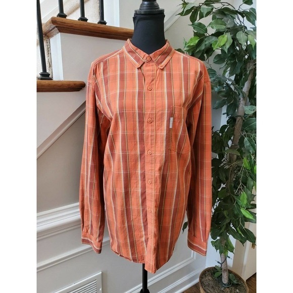 Columbia Women Nylon & Polyester Collared Long Sleeve Button Down Dress Shirt - Picture 10 of 10